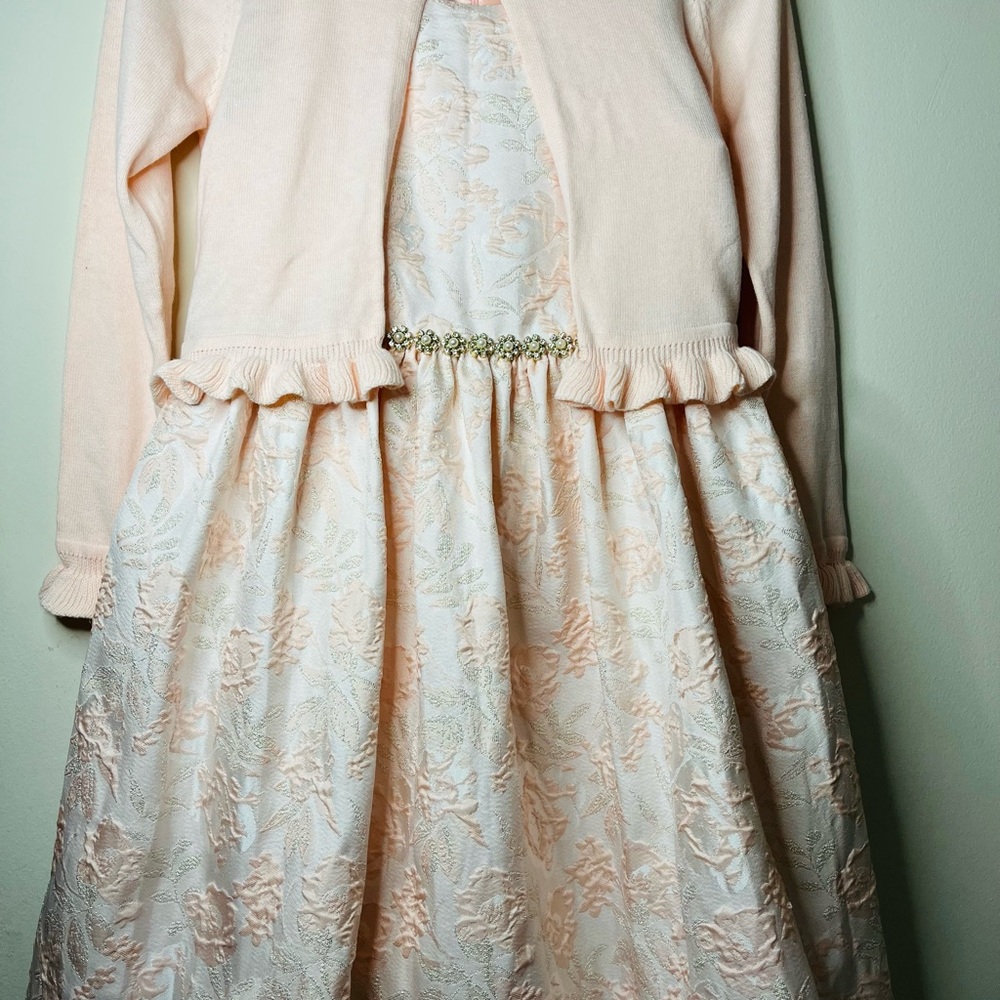 American Princess Pink Pleated Sundress with Cuffed Sleeves